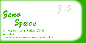 zeno szucs business card