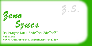 zeno szucs business card